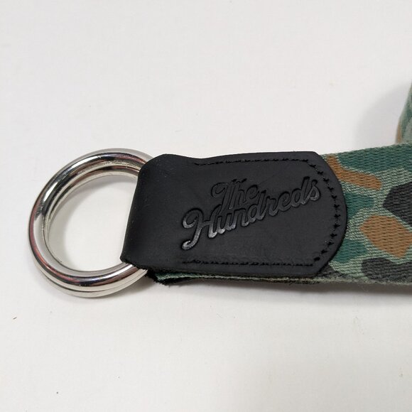 The Hundreds Camo Fabric Belt Silver Hardware Green Black Brown Utility Modern - Picture 2 of 9